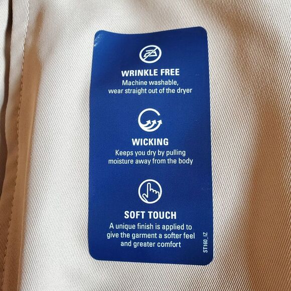 IZOD Shorts Golf 36 NEW The Driver Cool & Dry Khaki Shorts Tan Flat Front NWT - Picture 10 of 11